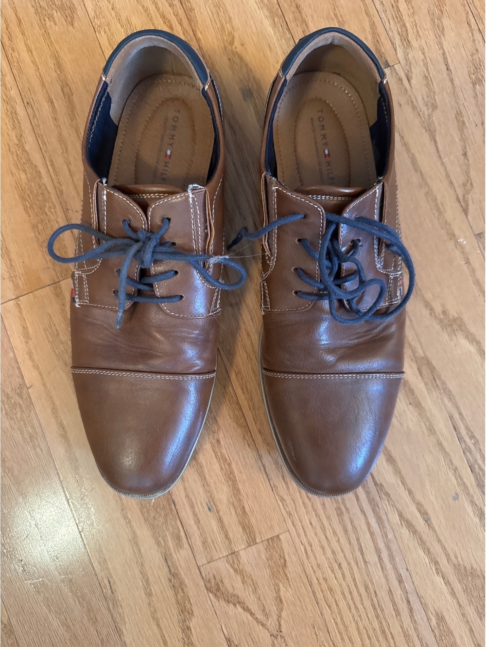 Tommy Hilfiger Men's Brown Leather Oxford Shoes Size 12